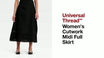 Women's Cutwork Midi Full Skirt - Universal Thread™ : Target