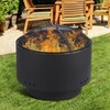 Garvee 26 Inch Outdoor Fire Pit with Removable Ash Pan and Fire Poker, Carbon Steel Firepit for Camping, Picnic, Backyard, Black - 4 of 4