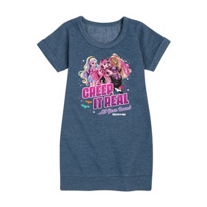 Girls' - Mattel - Creep It Real Graphic Short Sleeve Fleece Dress - 1 of 3