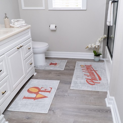 Bathroom Rugs 3 Piece Set - Non-slip Ultra Thin Bath Rugs For Bathroom ...