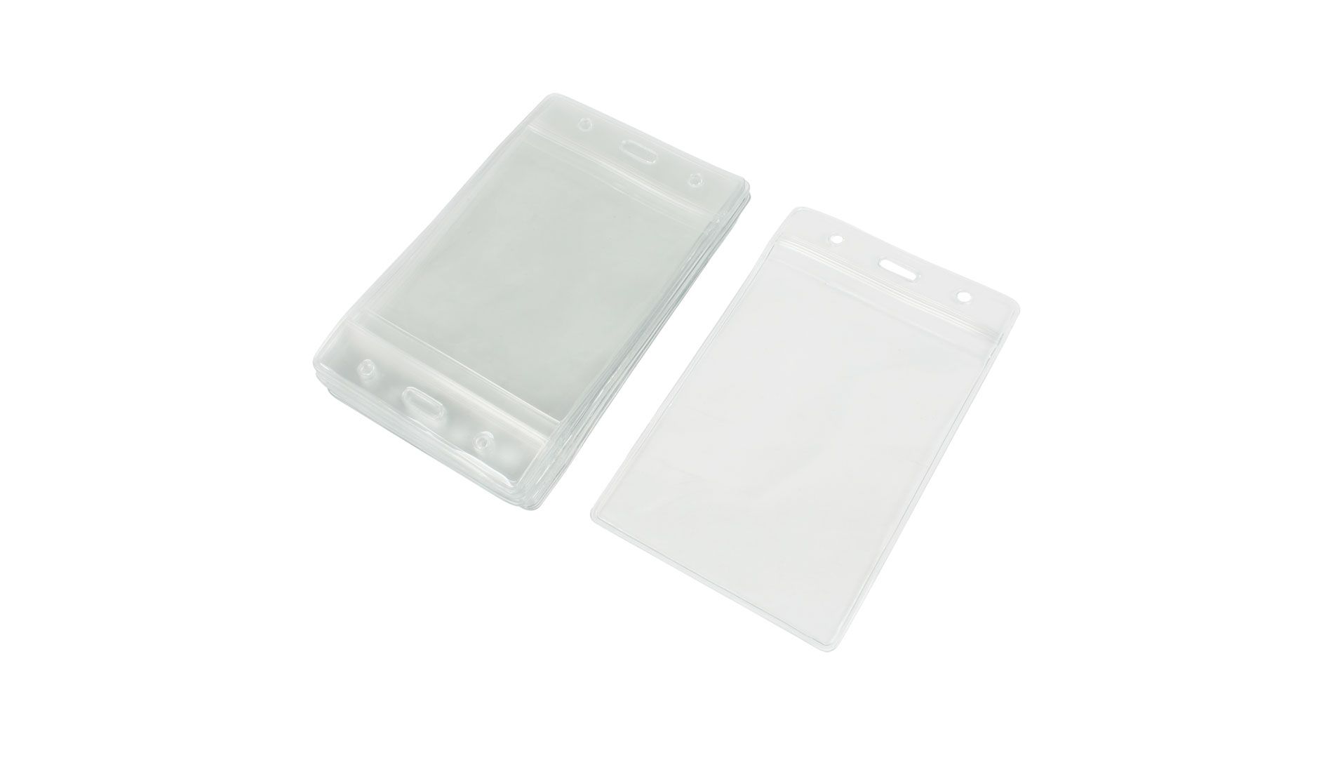 Unique Bargains Resealable Zip Clear Plastic Vertical ID Badge Holder 10 PCS