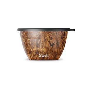 S'well 64oz Salad Bowl Kit Teakwood: Stainless Steel, Leakproof, Salad Bowl with Lid, Dishwasher-Safe - 1 of 4