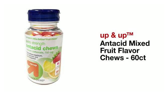 Antacid Mixed Fruit Flavor Chews - 60ct - up &#38; up&#8482;, 2 of 6, play video