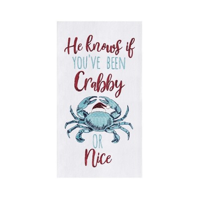 C&F Home Crabby Or Nice Embroidered Flour Sack Dishtowel