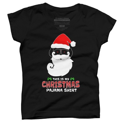 Girl's Design By Humans This Is My Christmas Pajama Shirt Gamer Video Game Santa By TELO213 T-Shirt