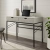 Modern 2 Drawer Faux Shagreen Writing Desk - Saracina Home - 4 of 4