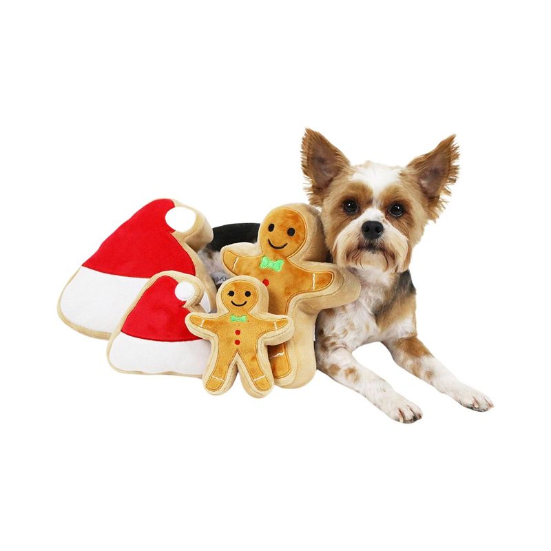 Midlee Christmas Sugar Cookie Plush Dog Toy (Gingerbread Man, Small), 3 of 6
