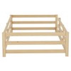 CAVINAS Twin/Full Size Kid Floor Bed,Montessori Toddler Bed Frame with Guardrail,Wooden Floor Bed for Girls,Boys,Pine Wood,Box Spring Required - 2 of 4