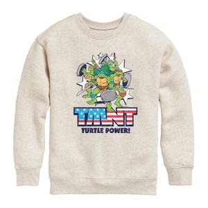 Boys' - Teenage Mutant Ninja Turtles - Turtle Power Americana Graphic Long Sleeve Fleece Sweatshirt - 1 of 4