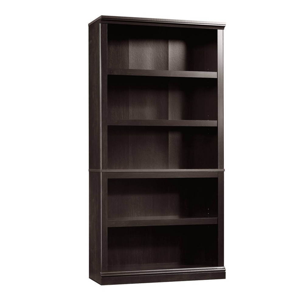 Photos - Wall Shelf Sauder 70" 5 Shelf Bookcase Estate Black - : MDF Vertical Storage, Adjustab 