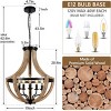 5-Light Modern Chandeliers,Height Adjustable Chandelier Light Fixtures,Solid Wood Chandelier -The Pop Home - 3 of 4