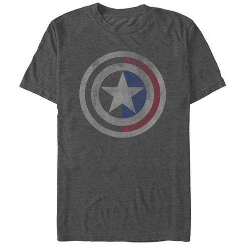 Men's Marvel Captain America Distressed Split Shield T-shirt - Charcoal ...