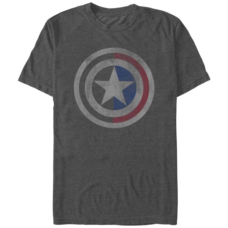 Men's Marvel Captain America Distressed Split Shield T-Shirt, 1 of 4