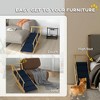 Resenkos Dog Ramp, Adjustable Height Pet Steps, Foldable Dog Stairs with Non-slip Mat for Small to Large Dogs Natural Wood Finish, Black - 3 of 4