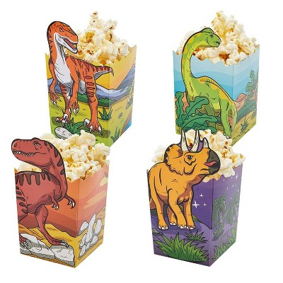 Blue Panda 60 Counts Paper Popcorn Boxes for Treats, Goodies, Dinosaur Theme Candy Favor Container for Kids Birthday Party Carnival