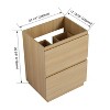 NicBex Floating Wall Mounted Bathroom Vanity without Sink,Modern Bathroom Sink Vanity with Double Drawer,24" Bathroom Sink Cabinet,Oak - 3 of 4