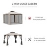 Gulches 9.6' x 9.6' Patio Gazebo, Outdoor Canopy Shelter with 2-Tier Roof and Netting, Steel Frame for Garden, Lawn, Backyard, and Deck, Taupe - 4 of 4