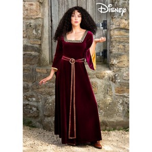 HalloweenCostumes.com Disney's Tangled Adult Mother Gothel Costume, Dark Red Renaissance Fair Dress Halloween Outfit - 1 of 4