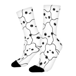 Funny Kawaii Stars Smile Women Printed Crew Socks Funny Funky Socks Soft Polyester Novelty Gifts for Artists Men - 1 of 1