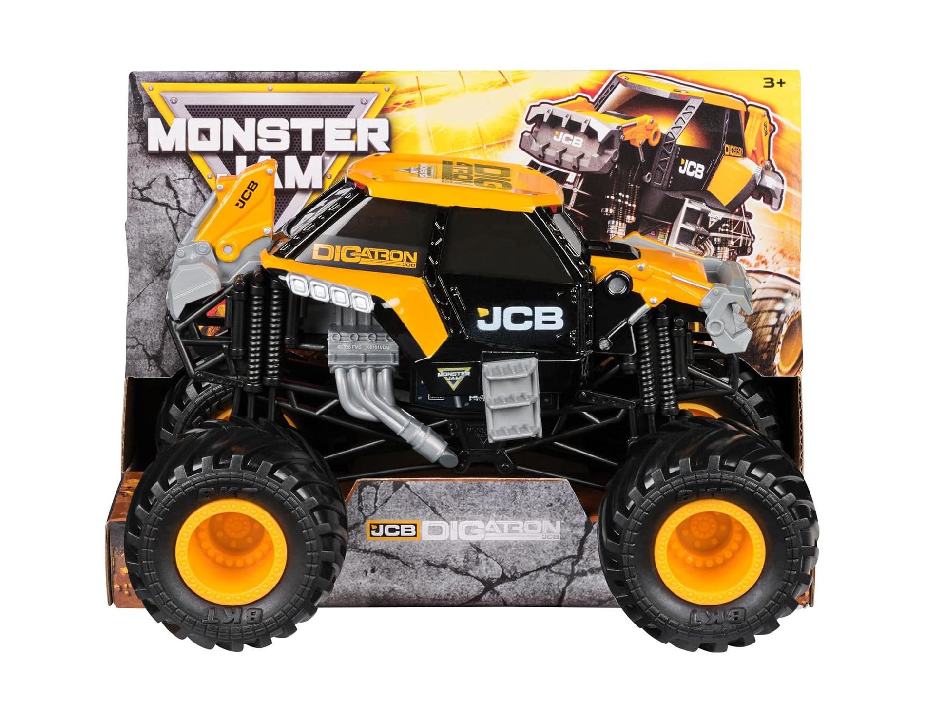 Monster Jam Series 27 JCB DIGatron 1:24 Die-Cast Monster Truck 2025 Release with Official BKT Tires, Details & Working Suspension for Ages 3+