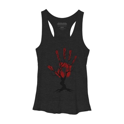Women's Design By Humans Halloween Tree By aisenArt Racerback Tank Top