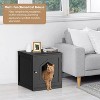 LunaLulinlk black 20-inch pet house with hidden litter box fence and medium-density fiberboard side table - 2 of 4