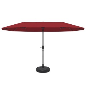 Ainfox 13ft Outdoor Patio Umbrella With Umbrella Base Double-sided Deck Pool Umbrella with 1.5 Inch Pole, Fade Resistant  for Porch, Market, Backyard - 1 of 4