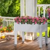 Maggift Planters, Garden Flower Pot Box with Wheels, Switchable Drainage Holes, Terrace Gardening Raised Flower Beds, White, 48"*24"*33" - 3 of 4