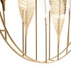 26"x26" Metal Leaf Metallic Wall Decor with Circular Frame and Silver Accents Gold - Olivia & May - 3 of 4