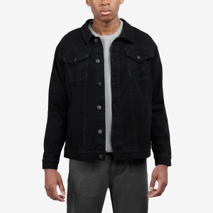 CULTURA Men's Saddle Stitch Color Denim Jacket With Flap Pocket