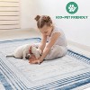 Okak Minimalism Area Rug with Gradient Rectangular Pattern, Stain-Resistant Fluffy Rug with Non-Shedding Design, Ruggable Rugs - 4 of 4