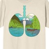 Sunny Days Mountain Graphic in Lungs Shape Adult Natural Short Sleeve Crew Neck Tee - image 2 of 3