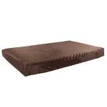 Orthopedic Dog Bed - 2-Layer Pet Bed for Floor, Kennel, or Crate with Removable Washable Cover - 46x27 Dog Bed for Large Dogs by PETMAKER (Brown)