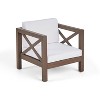 Okak Farmhouse Outdoor Chair with Cushions, Patio Chair with Sturdy Wooden Frame, Porch Chairs for Backyard, Garden, Pool Side - 4 of 4