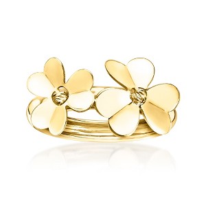 Ross-Simons Italian 10kt Yellow Gold Flower Ring Size 5 : Target