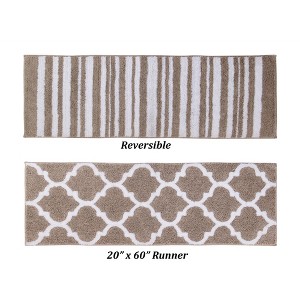 20" x 60" Marrakesh Collection Beige 100% Polyester Reversible Runner Bath Rug - Better Trends - 1 of 3