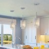 DOMETOUR 5' Modern Crystal Pendant Light 3-Pack Adjustable Chrome Fixture with Clear Beads for Kitchen, Dining, or Living Room (No Bulbs) - 4 of 4