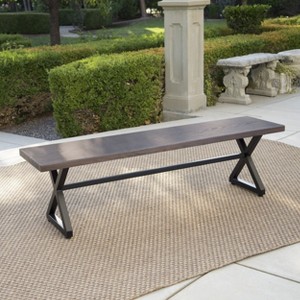 Modern Outdoor Dining Bench Aluminum-Christopher Knight Home - 1 of 4