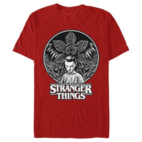 Men's Stranger Things Eleven Glowering Flower T-Shirt - Red - X Large