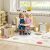 Tangkula Kids Table & Chair Set 3-Piese Toddler Set w/2 Stools & Activity Table Gray - 3 of 4