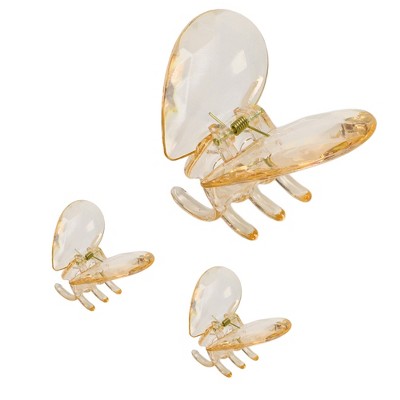 Unique Bargains Women's Elegant Hearts Hair Clips 3.15"x2.52"x2.01" 3 Pcs