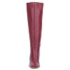 New York & Company Women's Isabelle- Croc Embossed Knee-High Boots - 8, RED CROC - 4 of 4