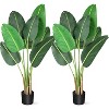 Plastic Artificial Canna Plant. Fake Palm Tre for Indoor Outdoor - 2 of 4