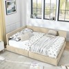 KTMBDW Queen Size Storage Bed Frame, Velvet Upholstered Tufted Sofa Bed Frame with Comfortable Backrest and 2 Drawers for Bedroom, Living Room - 4 of 4