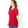 Catherines Women's Plus Size Suprema Embroidered Scoopneck Tee - 4 of 4