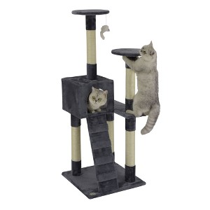Go Pet Club 52" Classic Cat Tree Condo with Sisal Covered Posts  F56 - 1 of 3