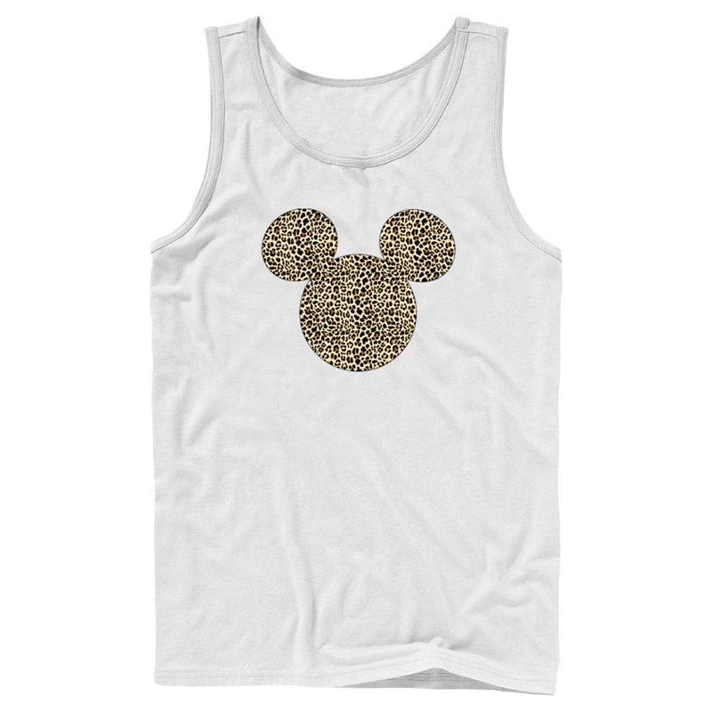 Men's Mickey & Friends Cheetah Print Mickey Mouse Logo Tank Top, 1 of 5