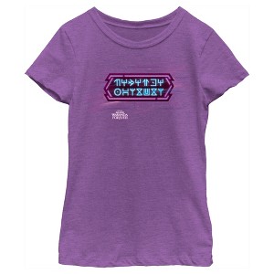 Girl's Black Panther: Wakanda Forever Neon Symbols T-Shirt - 1 of 4