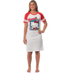 Seven Times Six Sanrio Hello Kitty and Friends Women's Varsity Pajama Sleep Shirt - 1 of 4