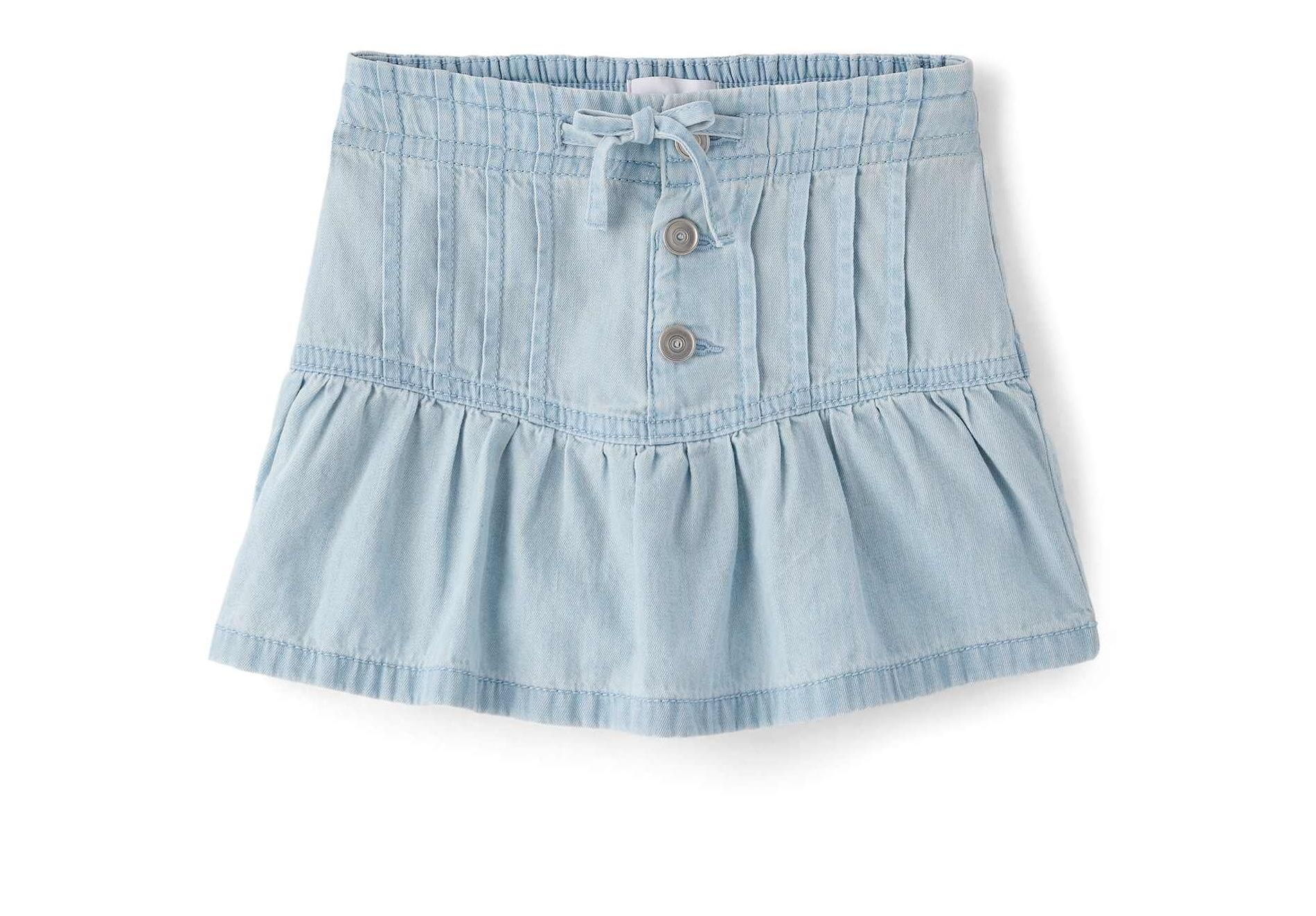 The Children's Place Girls Pintuck Snap Chambray Skort
